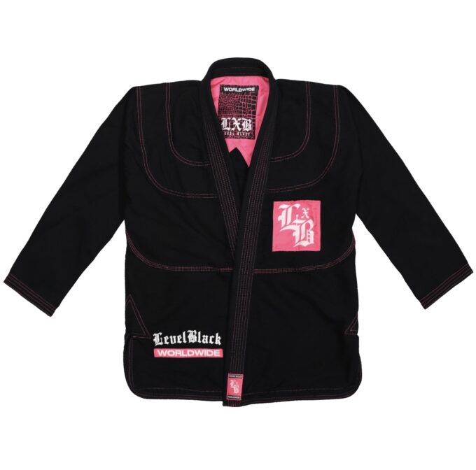 PINK PYTHON BLACK KIMONO
