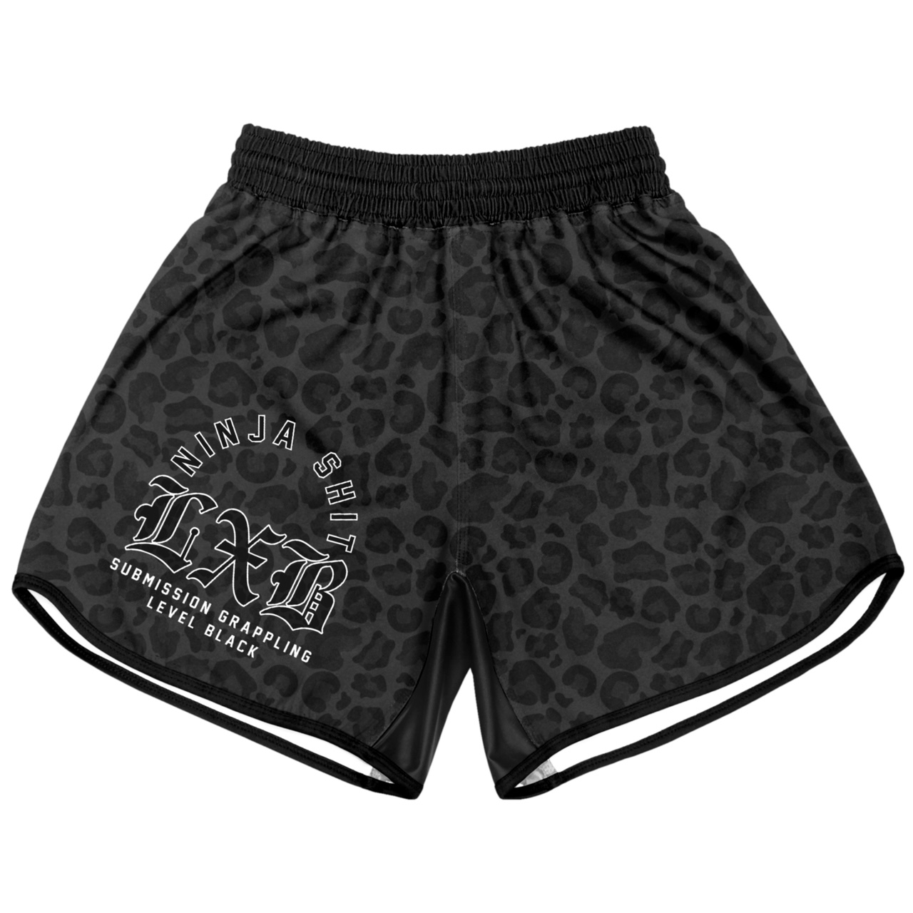 BLK-ANIMAL-SHORT-FRONT.jpg NINJA SHIT V3 BLACK TRAINING SHORTS - Image 1