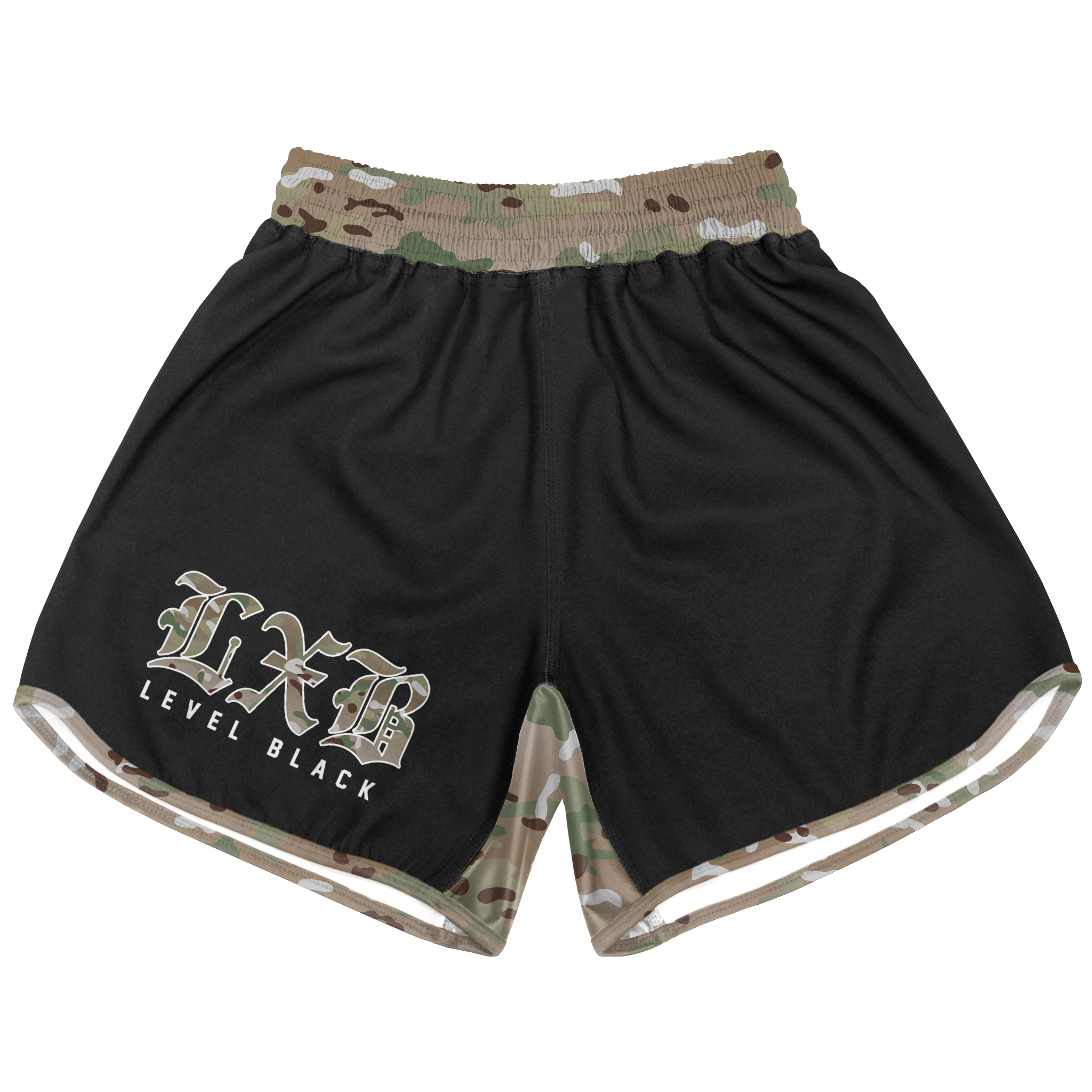 CAMOBLK-SHORT-FRONT.jpg VET V3 BLACK TRAINING SHORTS - Image 1