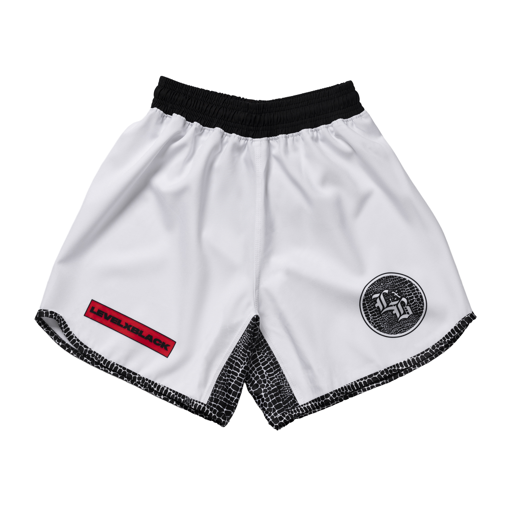 LXB120725GothicSerpent-11-2.jpg GOTHIC SERPENT WHITE TRAINING SHORTS - Image 1