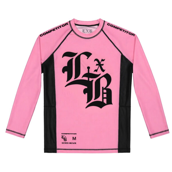 PINK COMPETITOR LS RASH GUARD