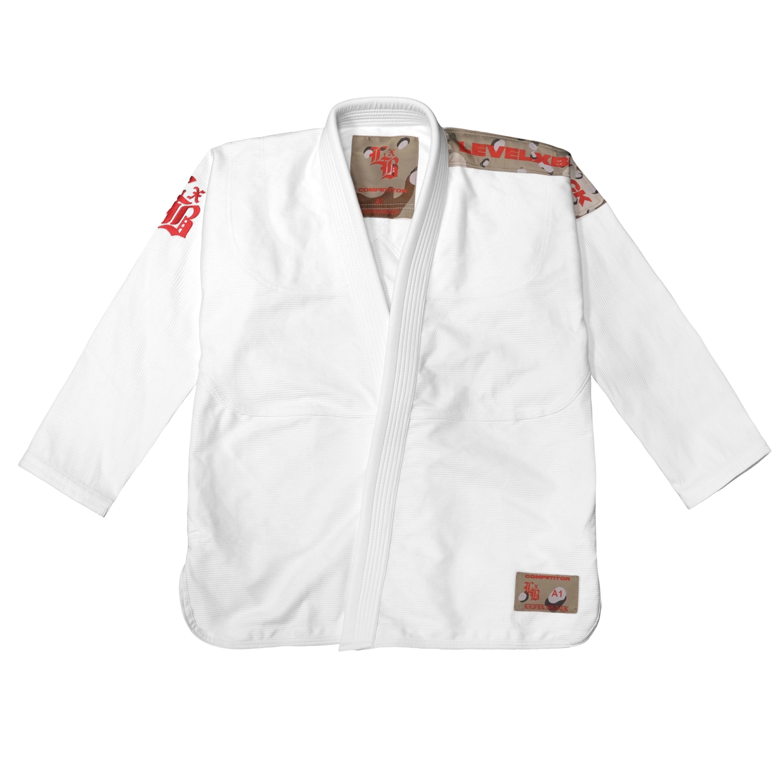 Resized_DESERTCAMOWHTGITOP-FRONT_112453036790536.jpeg Desert Camo Competitor WHITE KIMONO - Image 1