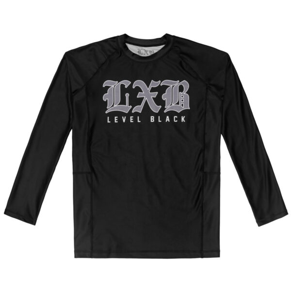 LXB STEEL GRAY BLACK LS RASH GUARD